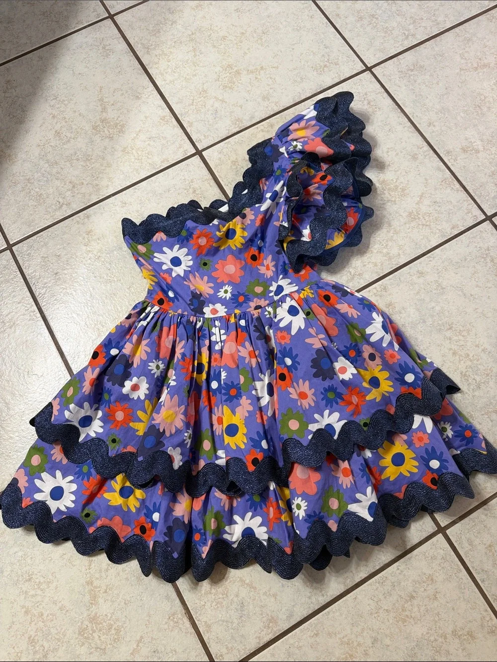 NWT Celia B Size Small Floral Ruffle Tiered Dress in Purple with Flowers - Picture 1 of 7